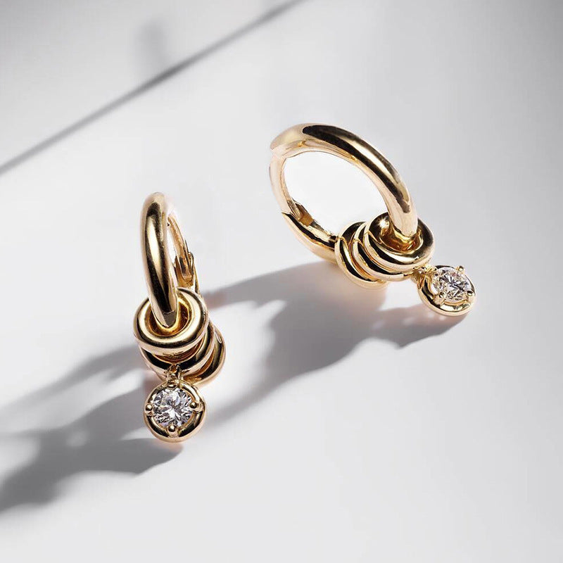 Hoop Dangle Stacked Earrings