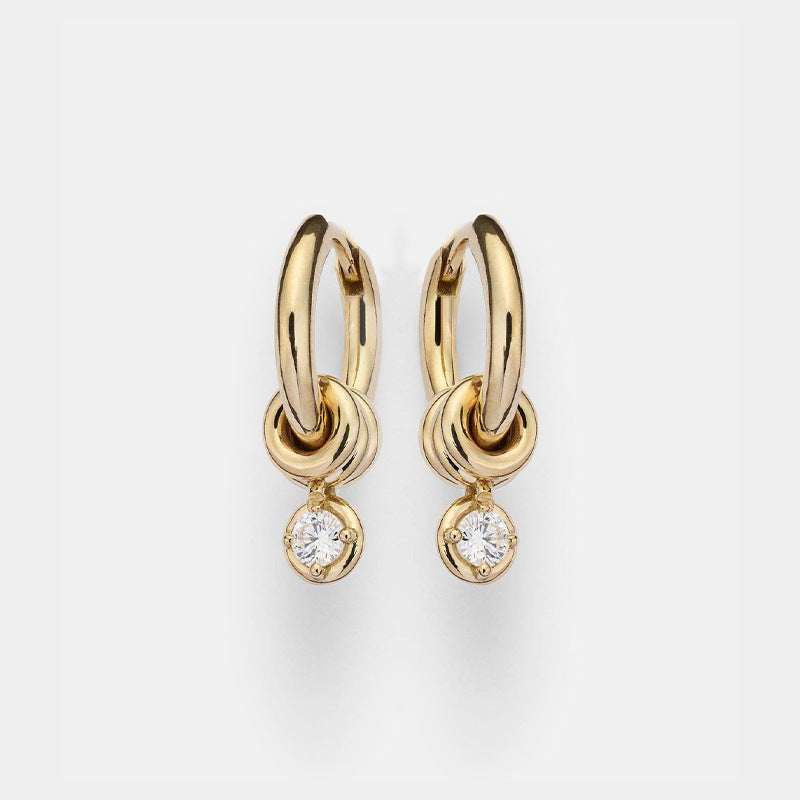 Hoop Dangle Stacked Earrings