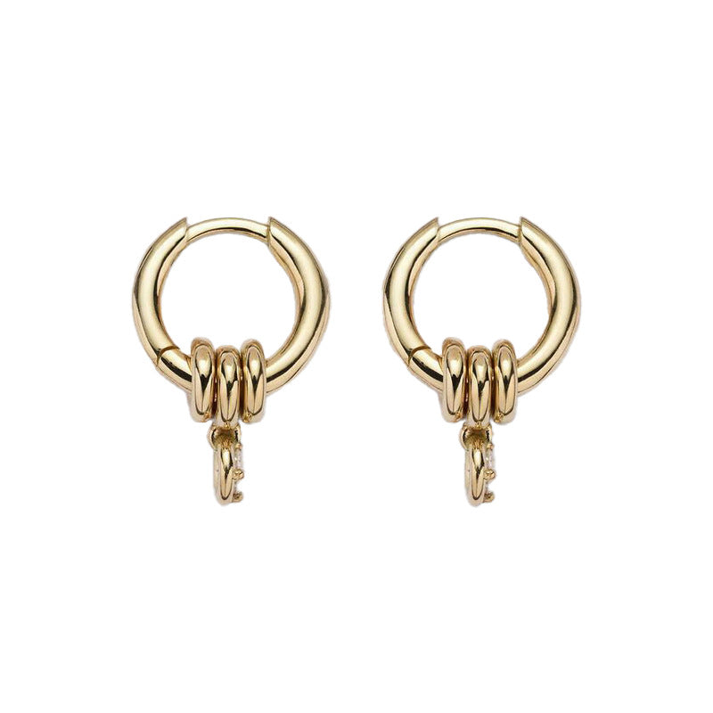 Hoop Dangle Stacked Earrings