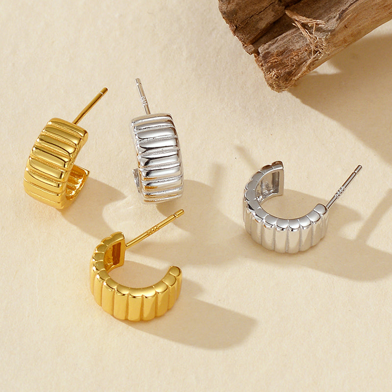 Quilted Hoop Earrings