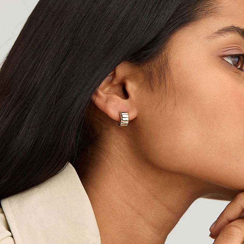 Quilted Hoop Earrings