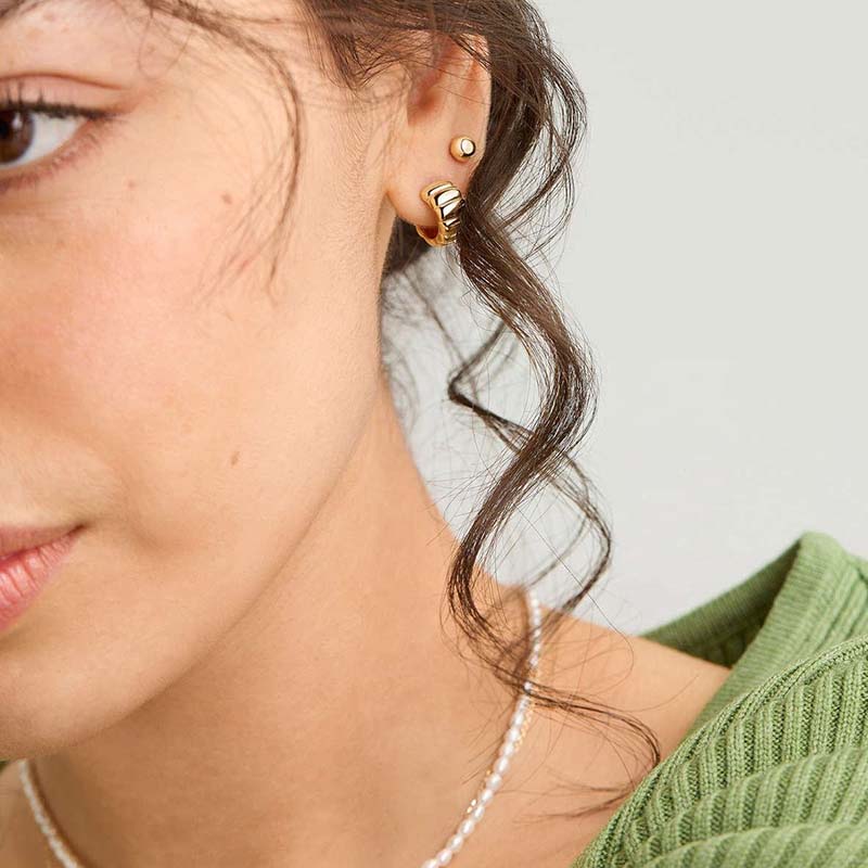 Quilted Hoop Earrings