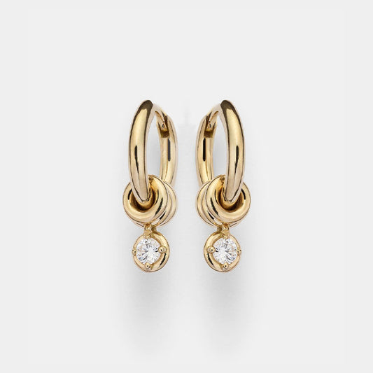 Hoop Dangle Stacked Earrings