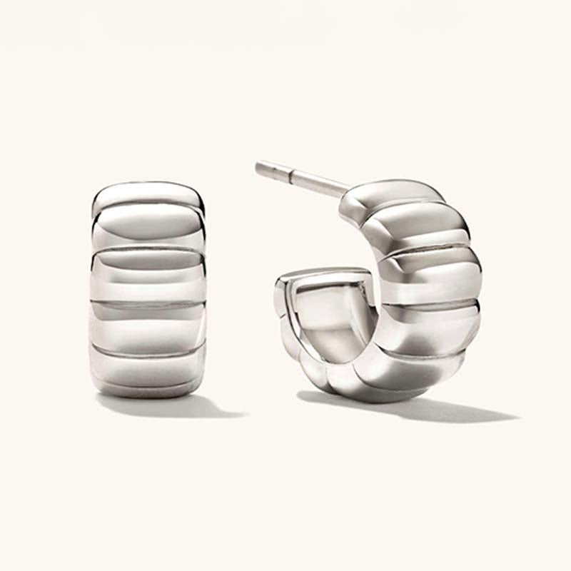 Quilted Hoop Earrings