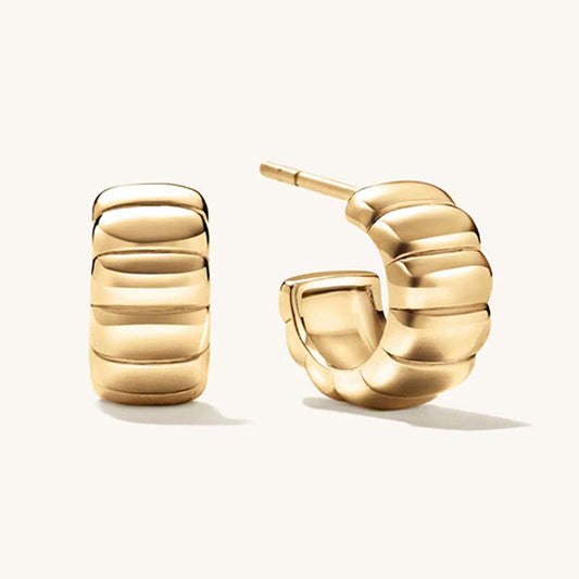 Quilted Hoop Earrings